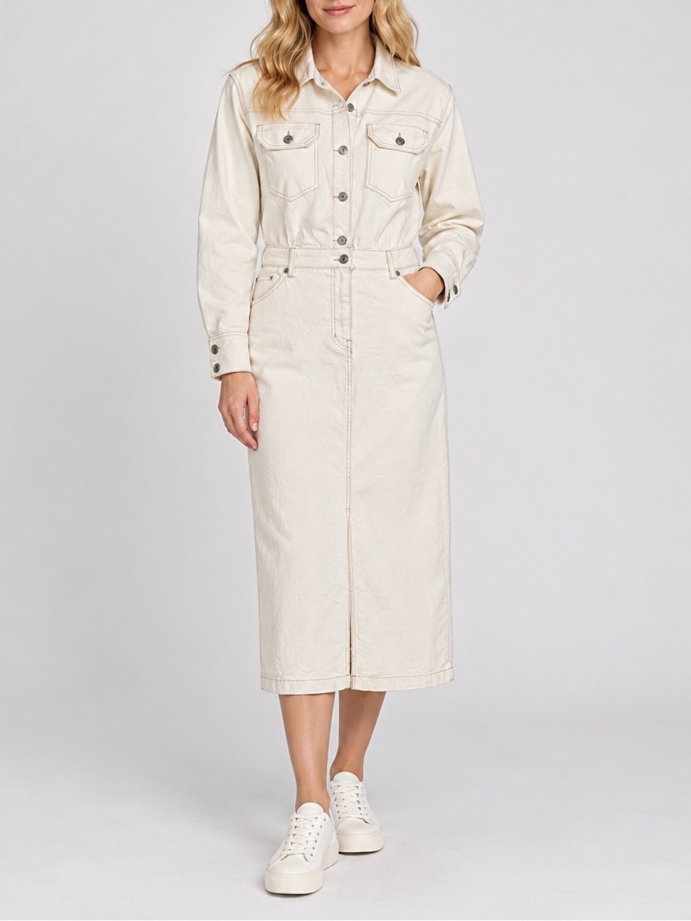 Scoop White Utility Jumpsuit Size Small